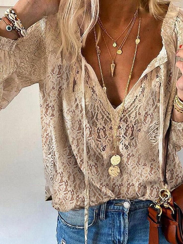 Arabella | Women's Elegant Boho V-Neck Blouse Casual Top