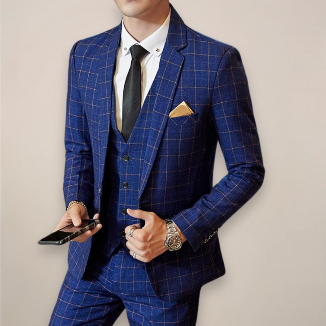 Chris | Men's Plaid Three-Piece Suit