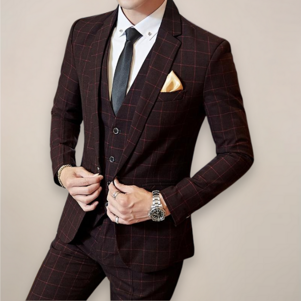 Chris | Men's Plaid Three-Piece Suit