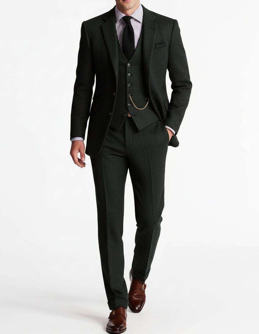 Clark | Men's Three-Piece Tweed Tuxedo Suit