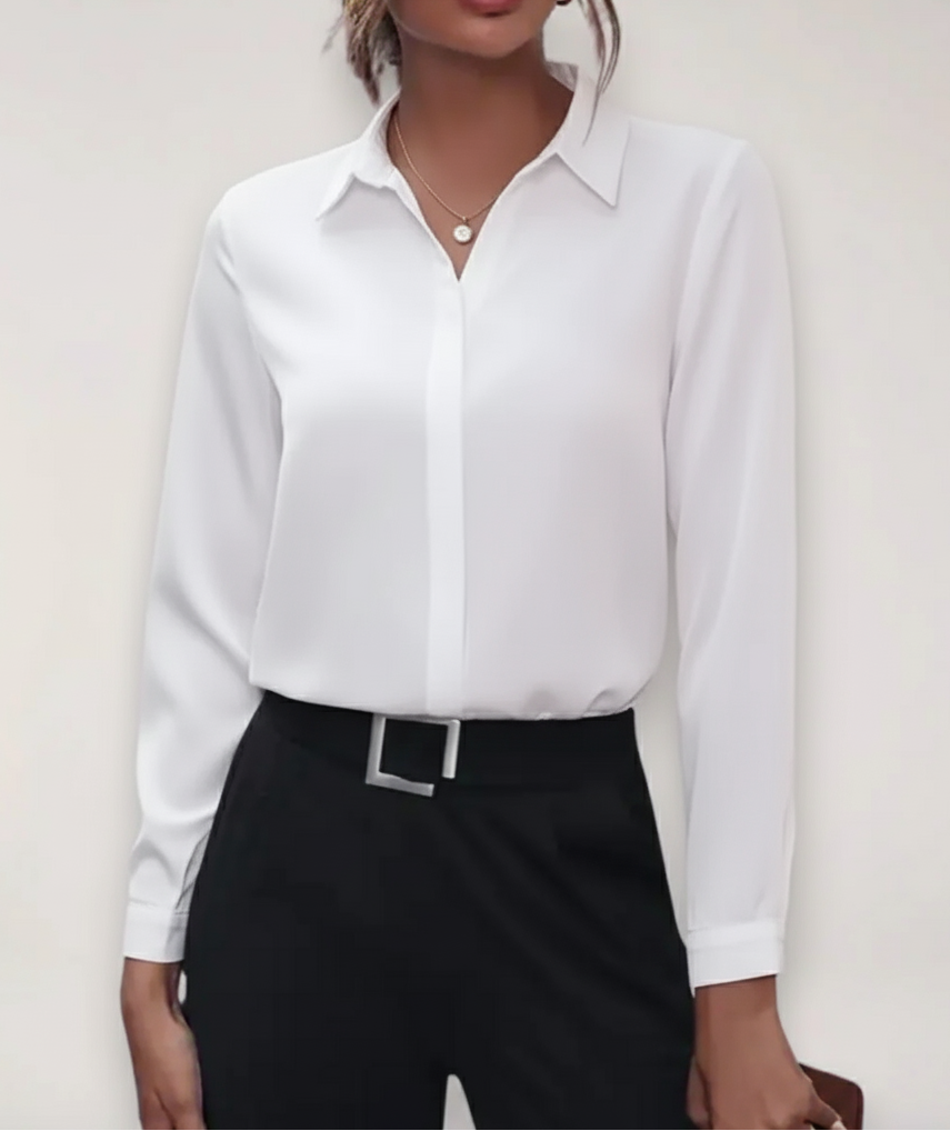 Cordelia | Women's Elegant Tailored Button-Up Work Blouse