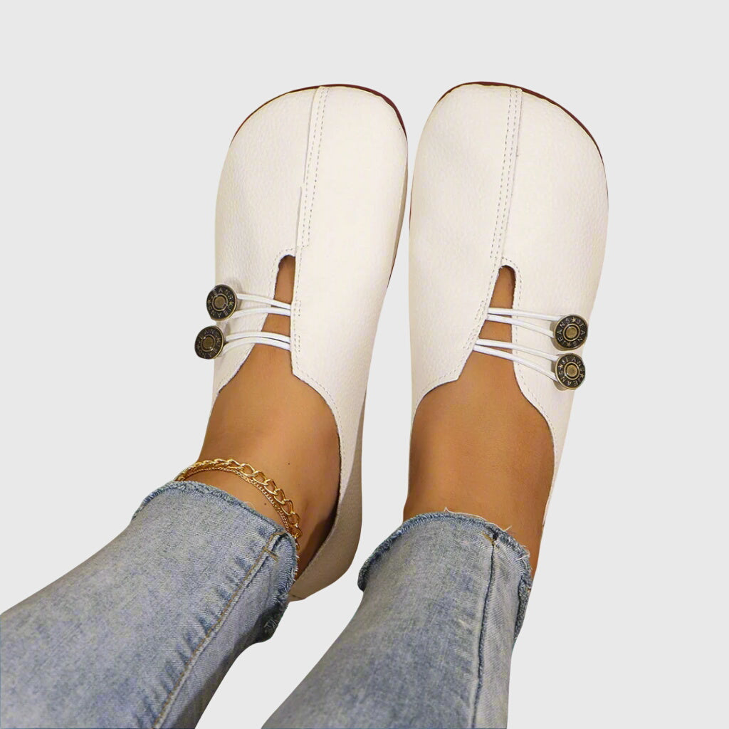 Evelyn | Women's Casual Slip-On Button Flats