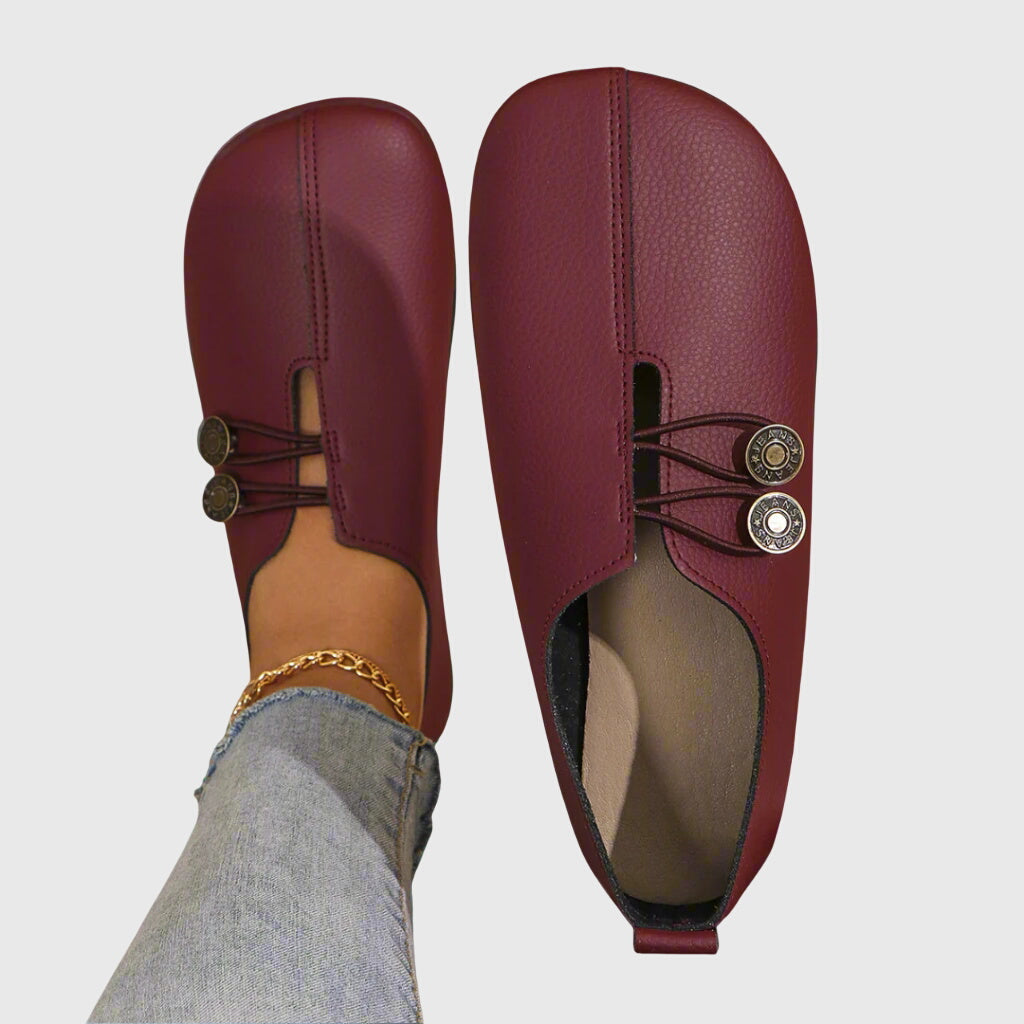 Evelyn | Women's Casual Slip-On Button Flats