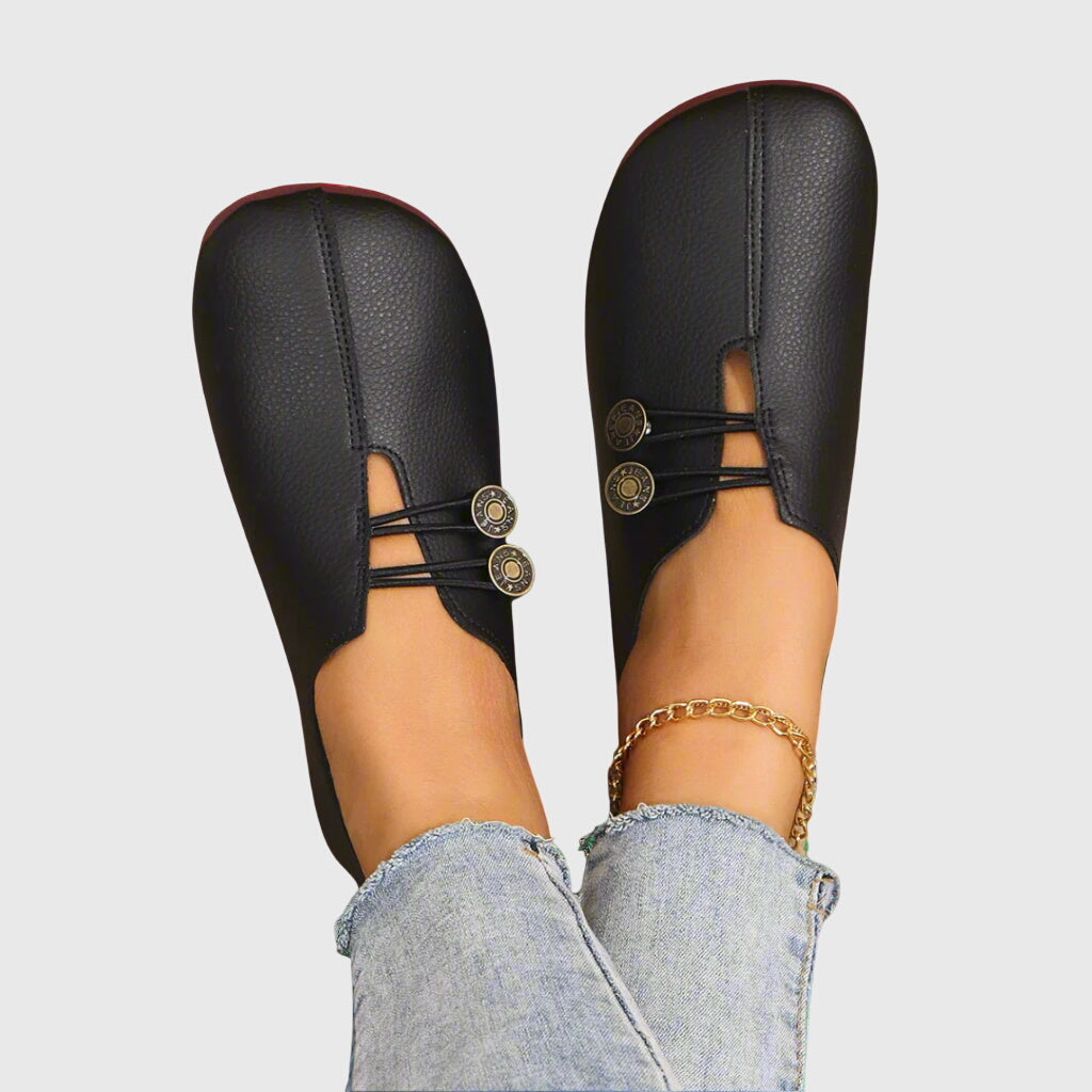 Evelyn | Women's Casual Slip-On Button Flats