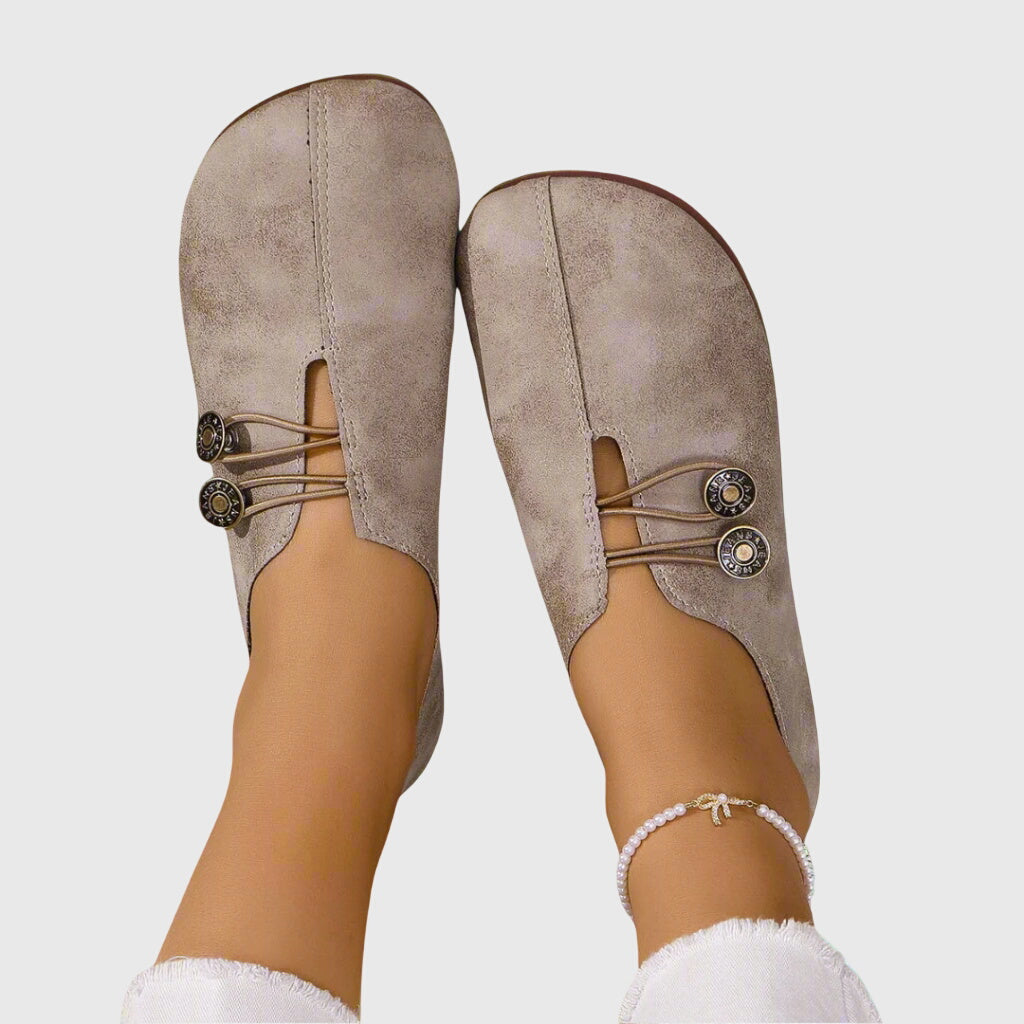 Evelyn | Women's Casual Slip-On Button Flats