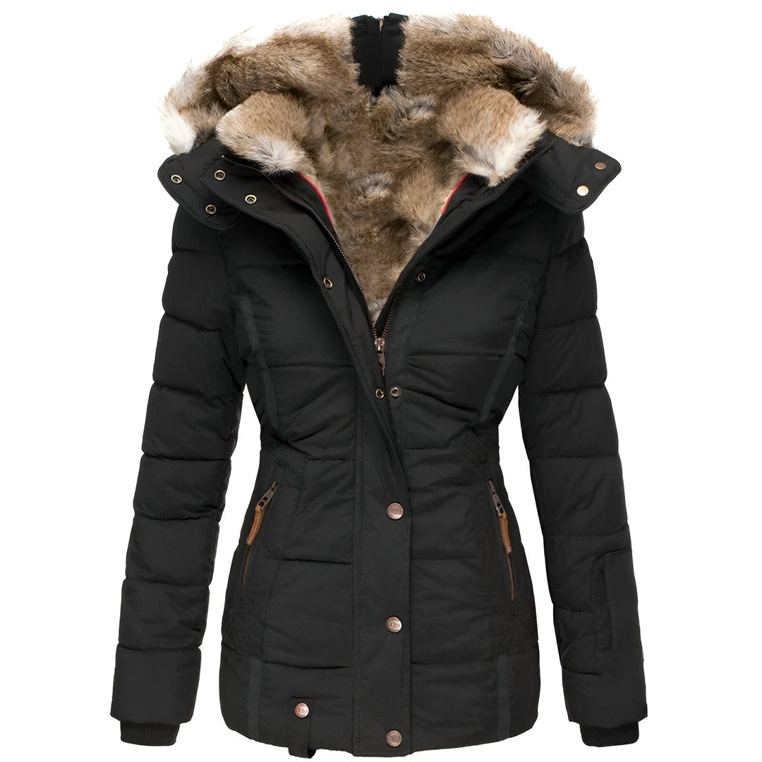 Gabrielle | women’s winter puffer jacket with soft fur hood