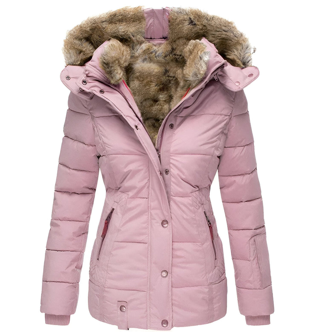 Gabrielle | women’s winter puffer jacket with soft fur hood