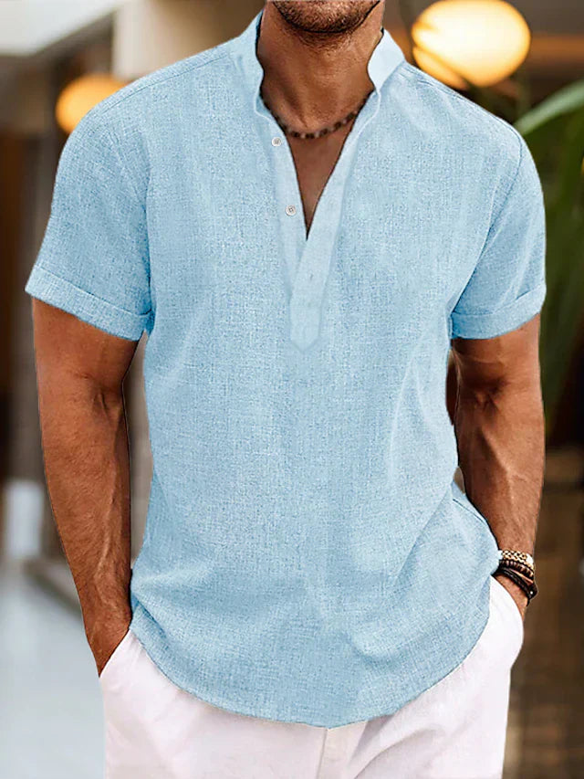 Marco | Men's Short Sleeve Henley Casual Shirt Summer Top