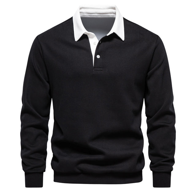 Rinaldo | Men's Long Sleeve Classic Collar Polo Shirt Casual Top