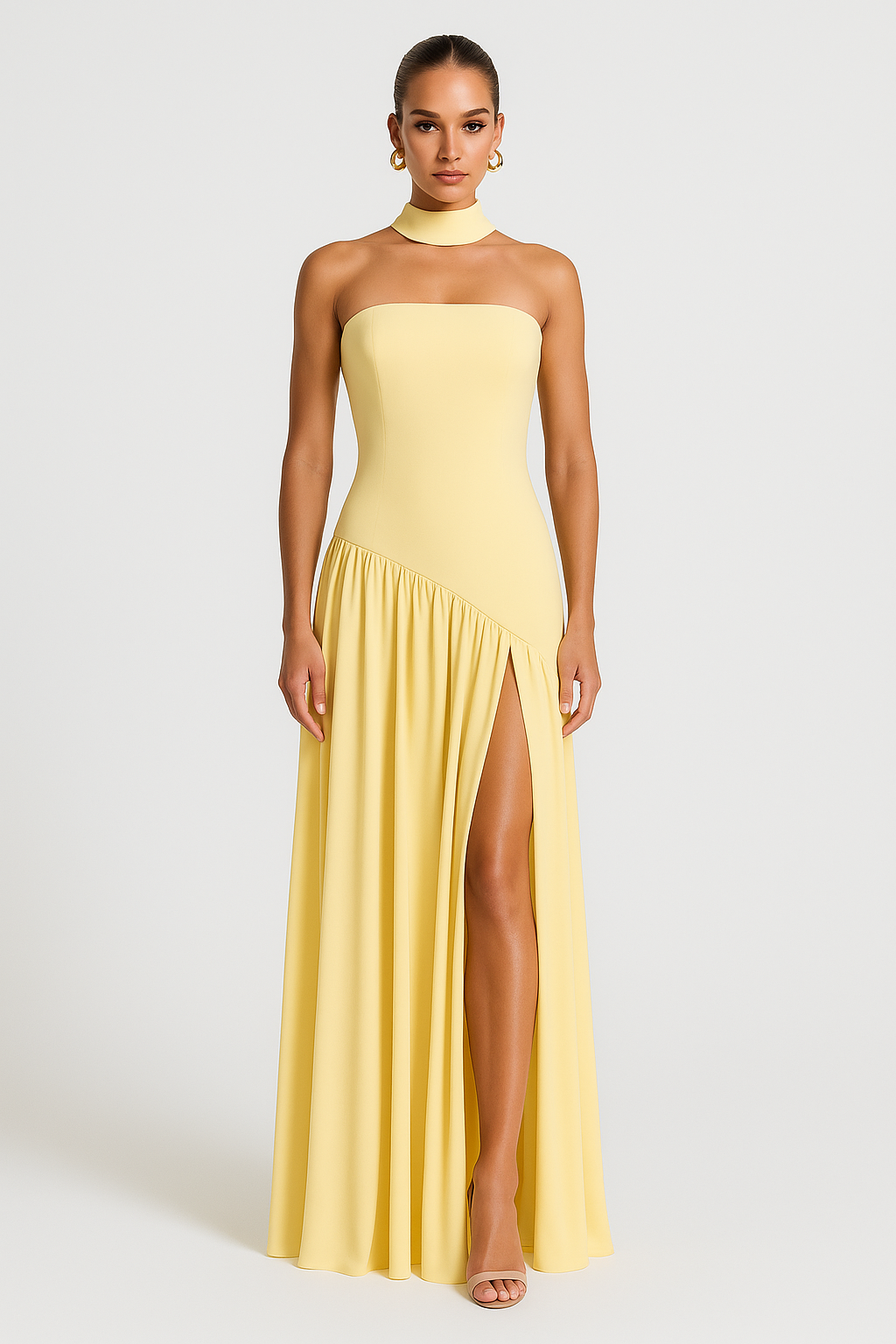 Scarlett | Women's Strapless Slit Maxi Dress
