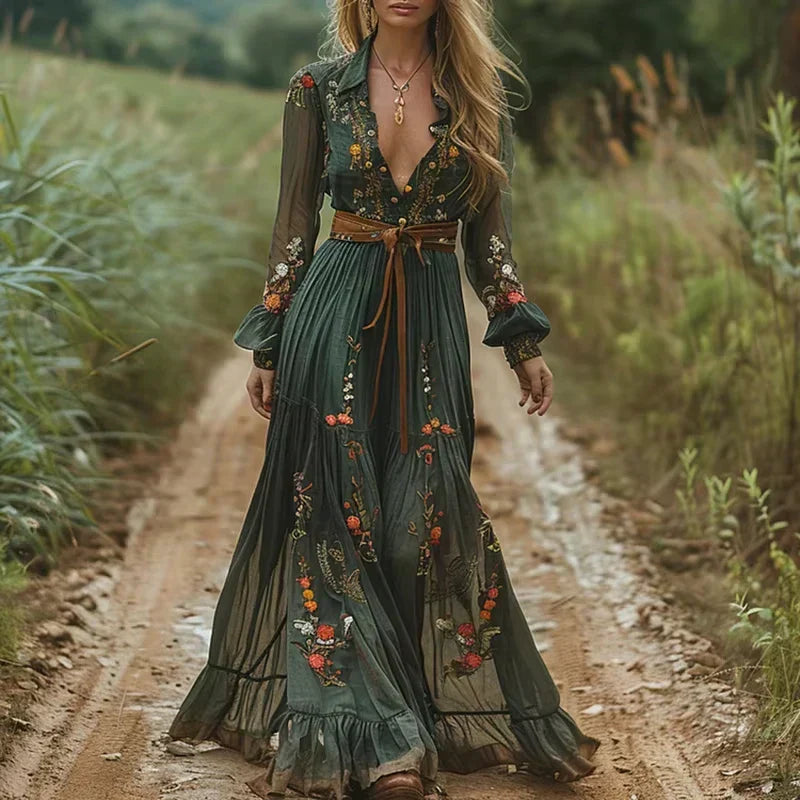 Selene | Women's Boho Ruffled Maxi Dress Summer Occasion